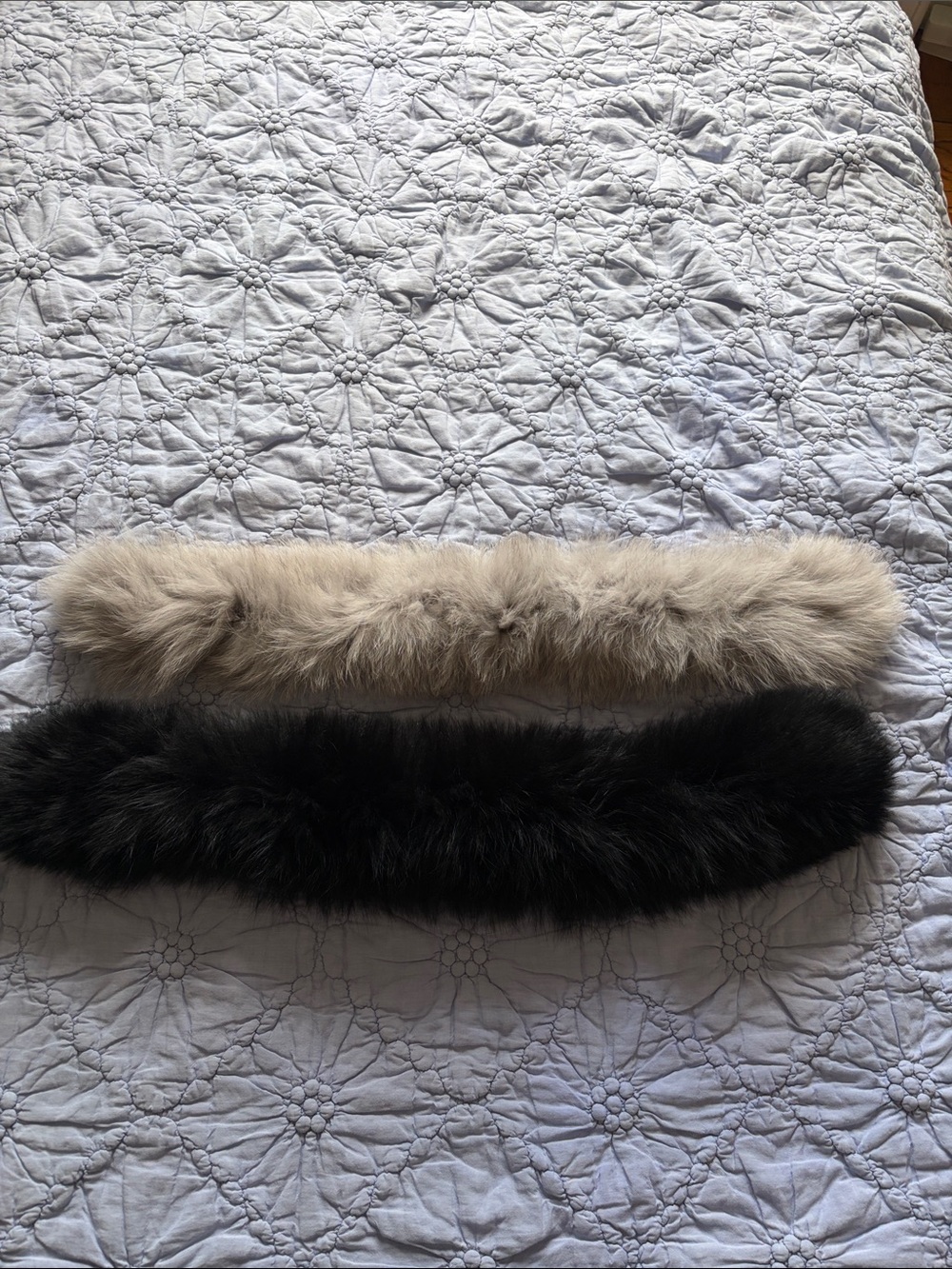Faux Fur Collar Scarf - Beige and Black